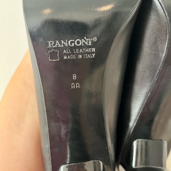 VINTAGE Y2K RANGONI FIRENZE ITALIAN SQUARE TOE BLACK PUMPS -  WOMEN'S SIZE 8 - Picture 5 of 5